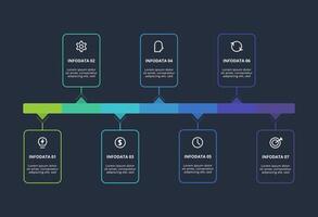 Rectangles infographic with 7 steps, options, parts or processes. Business data visualization. vector