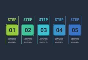 Rectangles infographic with 5 steps, options, parts or processes. Business data visualization. vector