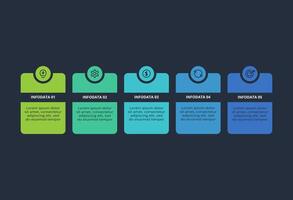 Rectangles infographic with 5 steps, options, parts or processes. Business data visualization. vector