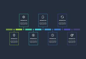 Rectangles infographic with 7 steps, options, parts or processes. Business data visualization. vector
