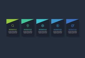 Rectangles infographic with 5 steps, options, parts or processes. Business data visualization. vector