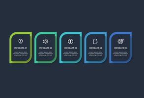 Rectangles infographic with 5 steps, options, parts or processes. Business data visualization. vector