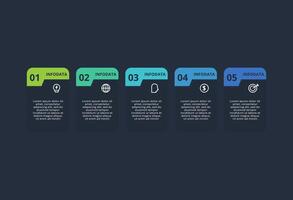 Rectangles infographic with 5 steps, options, parts or processes. Business data visualization. vector