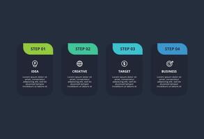 Rectangles infographic with 4 steps, options, parts or processes. Business data visualization. vector