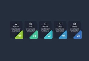 Rectangles infographic with 5 steps, options, parts or processes. Business data visualization. vector