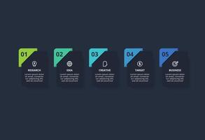 Rectangles infographic with 5 steps, options, parts or processes. Business data visualization. vector