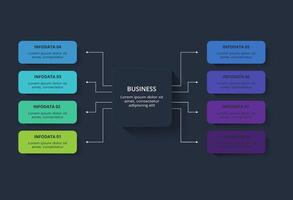 Rectangles infographic with 8 steps, options, parts or processes. Business data visualization. vector