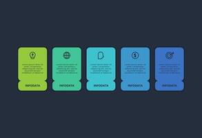 Rectangles infographic with 5 steps, options, parts or processes. Business data visualization. vector