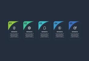 Rectangles infographic with 5 steps, options, parts or processes. Business data visualization. vector