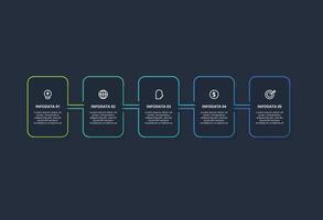 Rectangles infographic with 5 steps, options, parts or processes. Business data visualization. vector