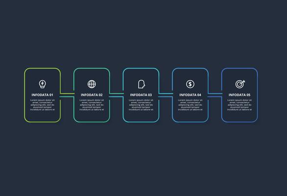 Rectangles infographic with 5 steps, options, parts or processes. Business data visualization.