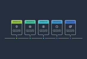 Rectangles infographic with 5 steps, options, parts or processes. Business data visualization. vector