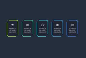 Rectangles infographic with 5 steps, options, parts or processes. Business data visualization. vector