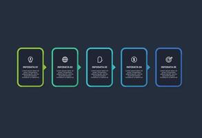 Rectangles infographic with 5 steps, options, parts or processes. Business data visualization. vector