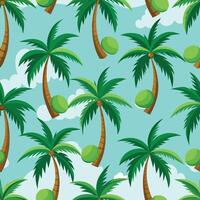 Seamless Tropical Coconut Tree Pattern for Summer Vibes and Beach-Themed Designs vector