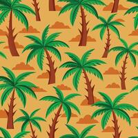 Seamless Tropical Coconut Tree Pattern for Summer Vibes and Beach-Themed Designs vector