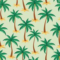 Seamless Tropical Coconut Tree Pattern for Summer Vibes and Beach-Themed Designs vector