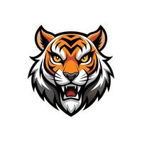 Vibrant Tiger Emblem- A Colorful and Majestic Tiger Head Logo for Bold Branding vector