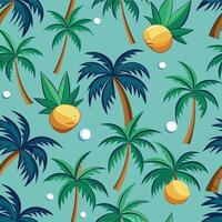Seamless Tropical Coconut Tree Pattern for Summer Vibes and Beach-Themed Designs vector