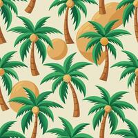 Seamless Tropical Coconut Tree Pattern for Summer Vibes and Beach-Themed Designs vector