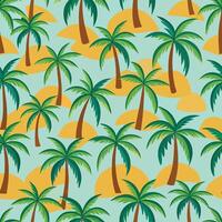 Seamless Tropical Coconut Tree Pattern for Summer Vibes and Beach-Themed Designs vector