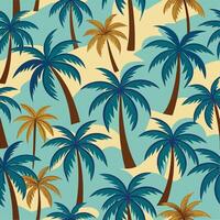 Seamless Tropical Coconut Tree Pattern for Summer Vibes and Beach-Themed Designs vector