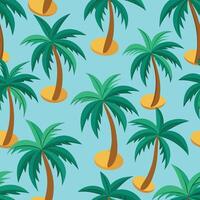 Seamless Tropical Coconut Tree Pattern for Summer Vibes and Beach-Themed Designs vector