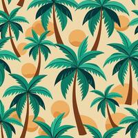 Seamless Tropical Coconut Tree Pattern for Summer Vibes and Beach-Themed Designs vector