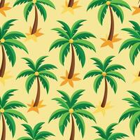 Seamless Tropical Coconut Tree Pattern for Summer Vibes and Beach-Themed Designs vector
