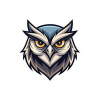 Owl head face icon or logo design on white background vector