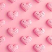 Soft, subtle, and romantic seamless aesthetic pattern features pink hearts on pastel background. A versatile choice for adding a touch of love to your Valentine's Day or wedding-themed projects. photo