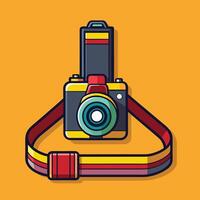 Cute Cartoon Camera Strap Template vector