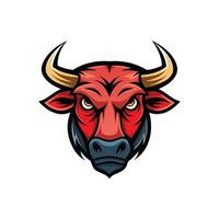 Bull head mascot character on white background vector