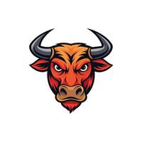 Bull head mascot character on white background vector