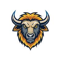 Buffalo head icon logo design on white background vector