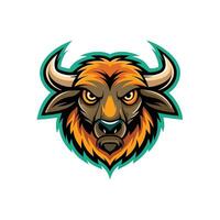 Buffalo head icon logo design on white background vector