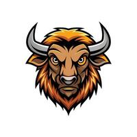 Buffalo head icon logo design on white background vector