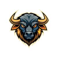 Buffalo head icon logo design on white background vector