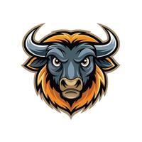 Buffalo head icon logo design on white background vector
