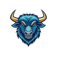 Buffalo head icon logo design on white background vector