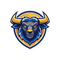 Buffalo head icon logo design on white background vector