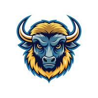 Buffalo head icon logo design on white background vector