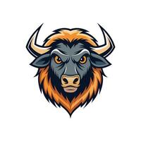 Buffalo head icon logo design on white background vector