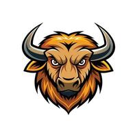 Buffalo head icon logo design on white background vector
