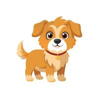Cartoon dog with Happy expression on white background vector