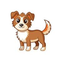 Cartoon dog with Happy expression on white background vector