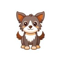 Cartoon dog with Happy expression on white background vector