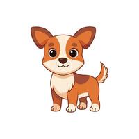 Cartoon dog with Happy expression on white background vector