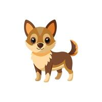 Cartoon dog with Happy expression on white background vector