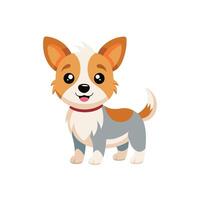Cartoon dog with Happy expression on white background vector
